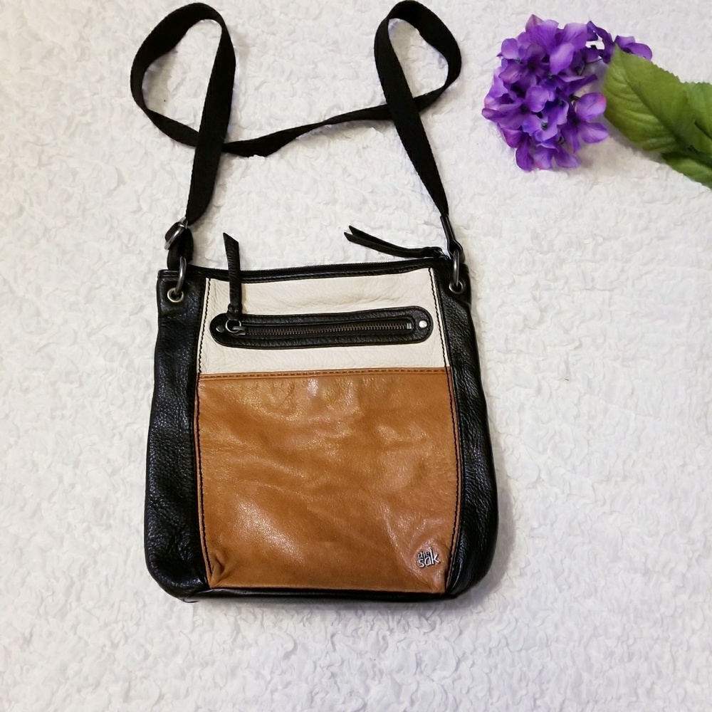 The Sak Tri-colored Leather Crossbody Purse